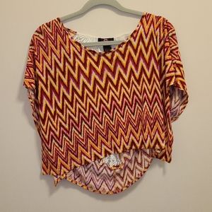 Orange and Pink Crotchet Back Top
